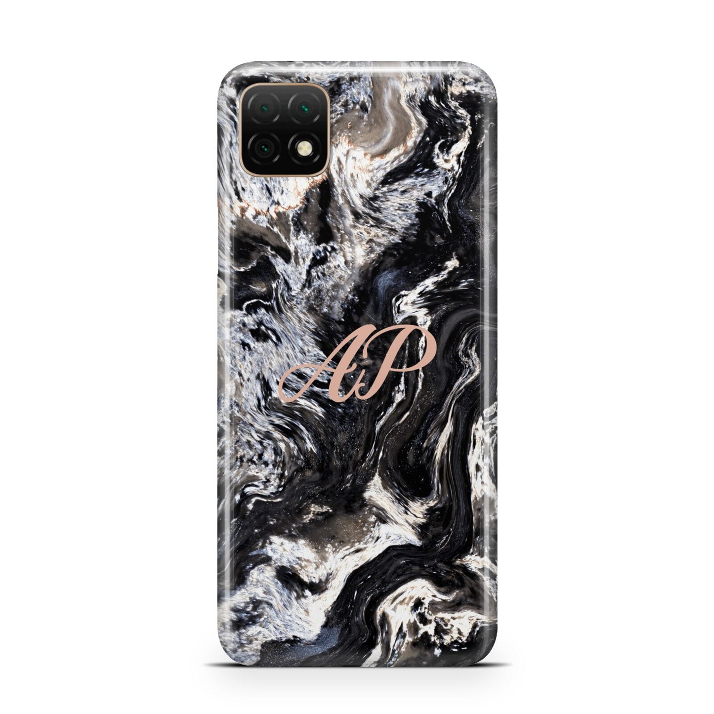 Custom Black Swirl Marble Huawei Enjoy 20 Phone Case