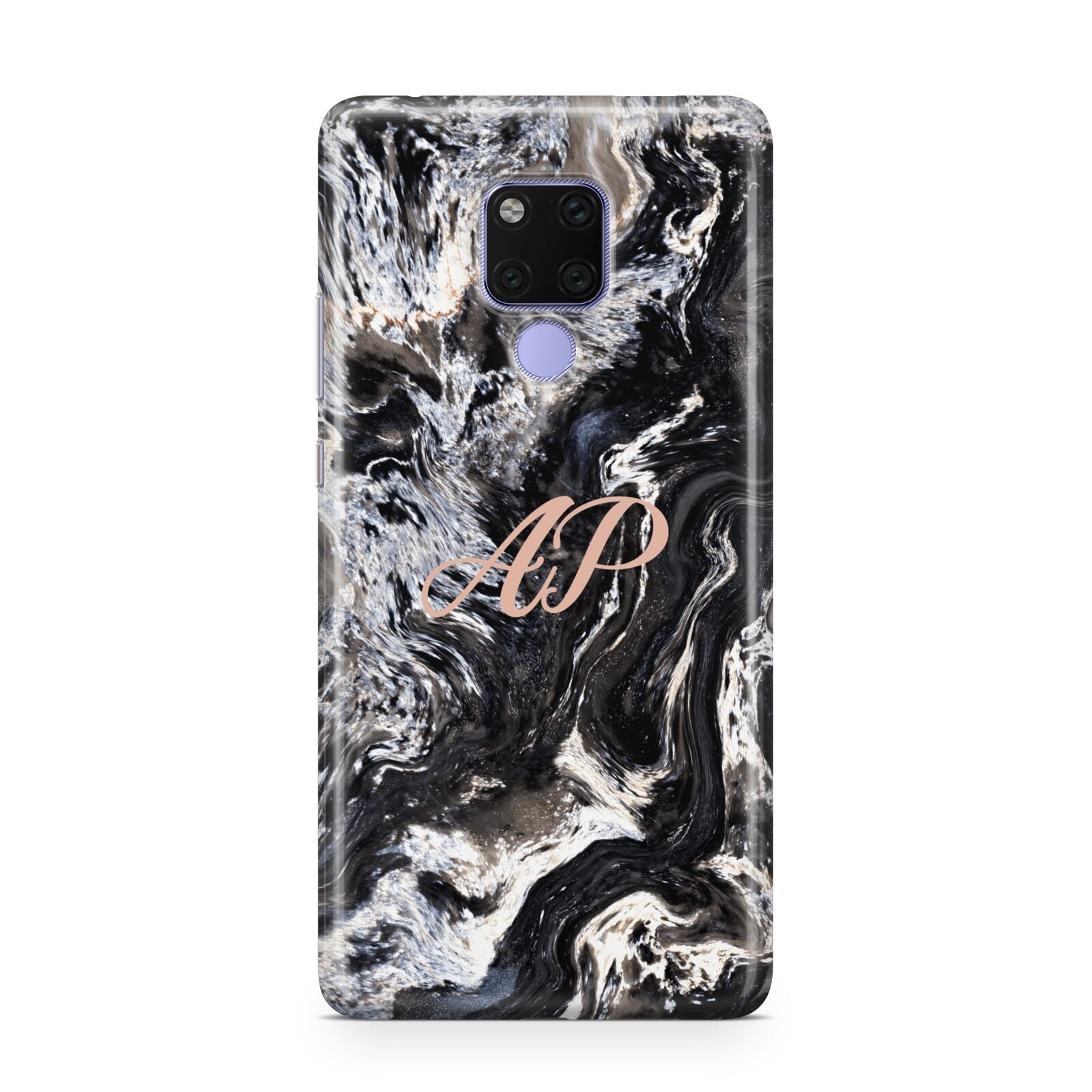 Custom Black Swirl Marble Huawei Mate 20X Phone Case