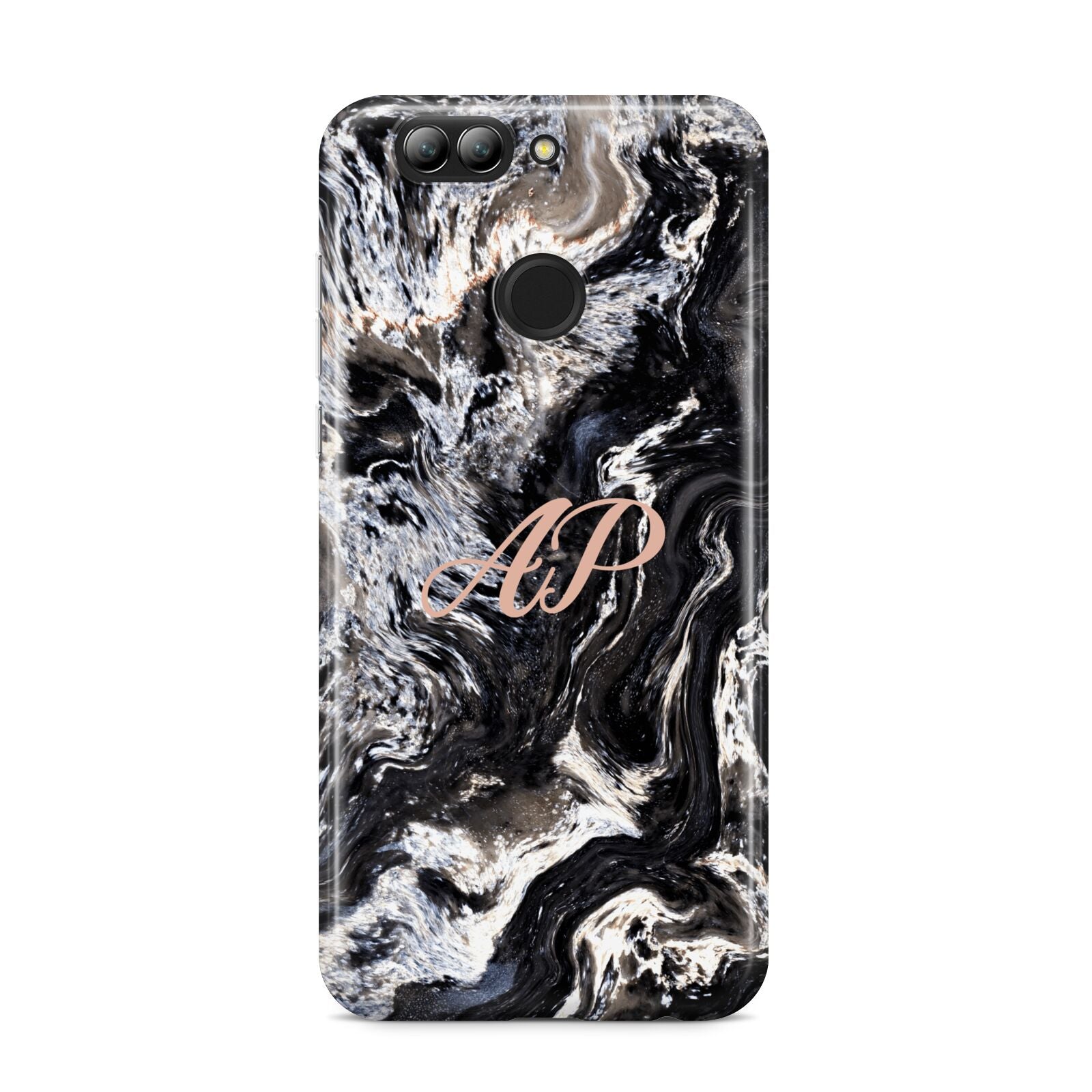 Custom Black Swirl Marble Huawei Nova 2s Phone Case