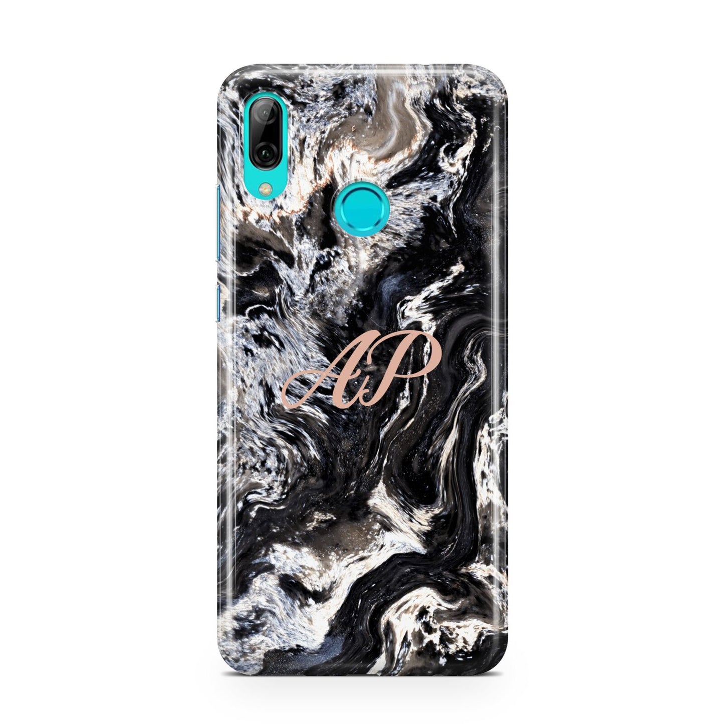 Custom Black Swirl Marble Huawei P Smart 2019 Case