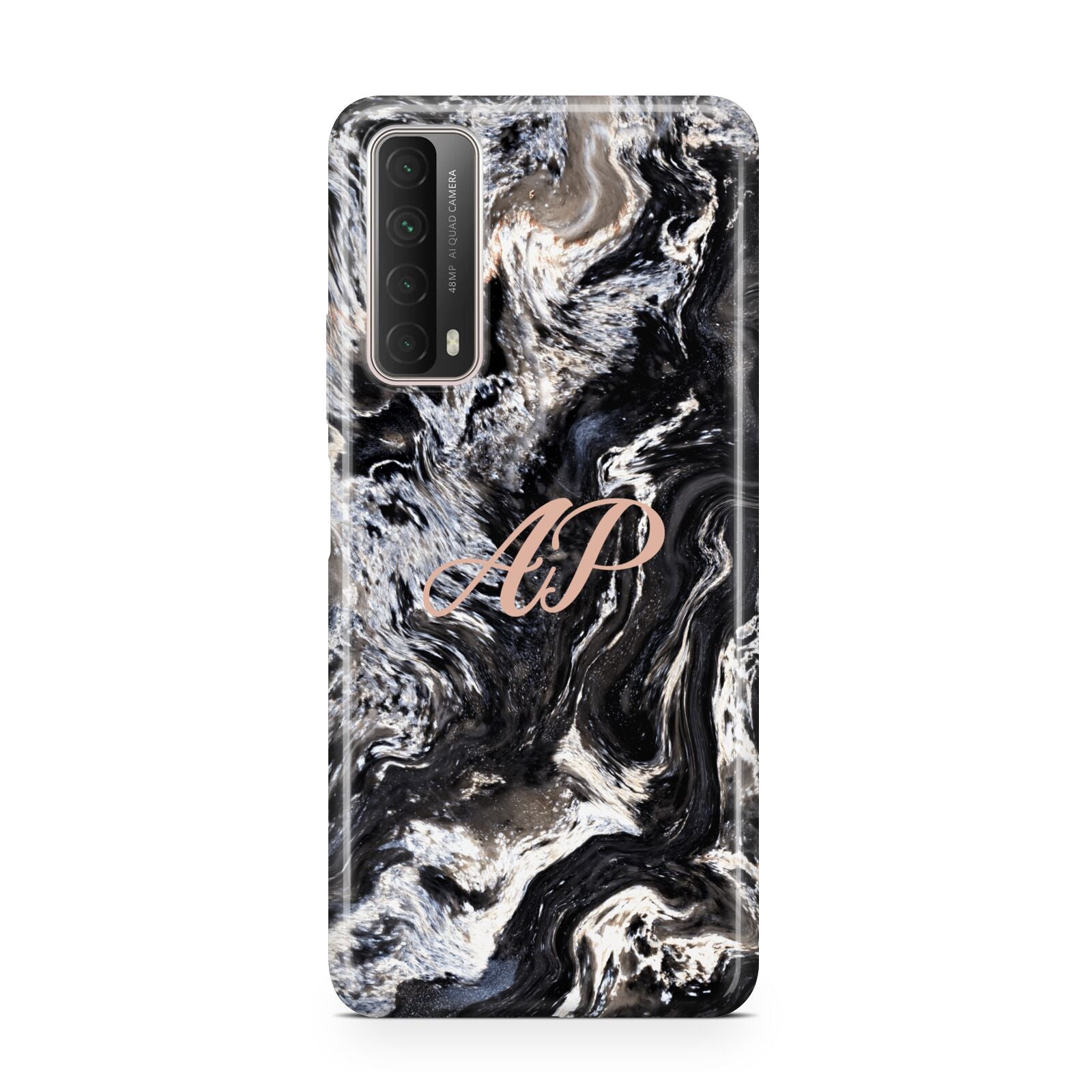 Custom Black Swirl Marble Huawei P Smart 2021