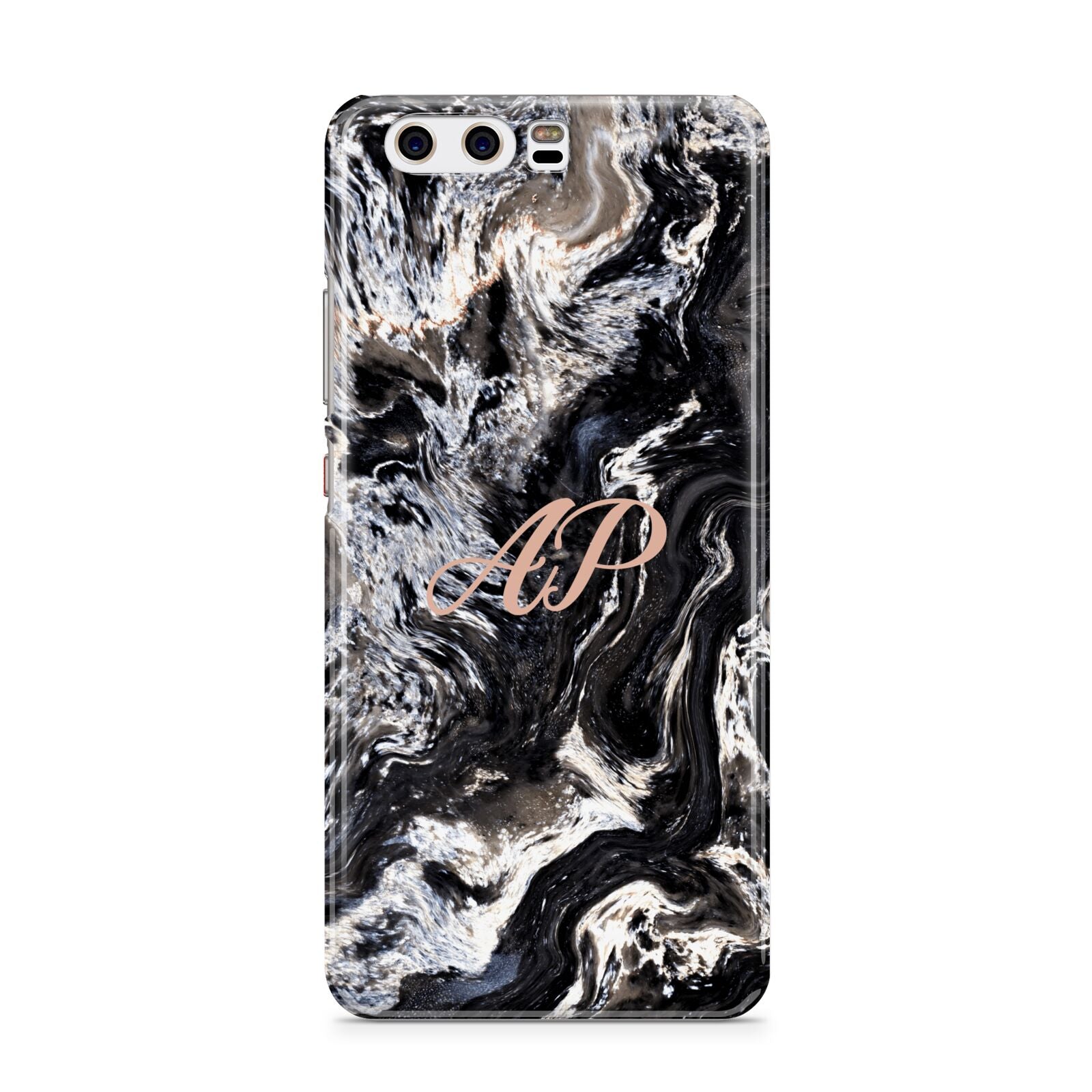 Custom Black Swirl Marble Huawei P10 Phone Case