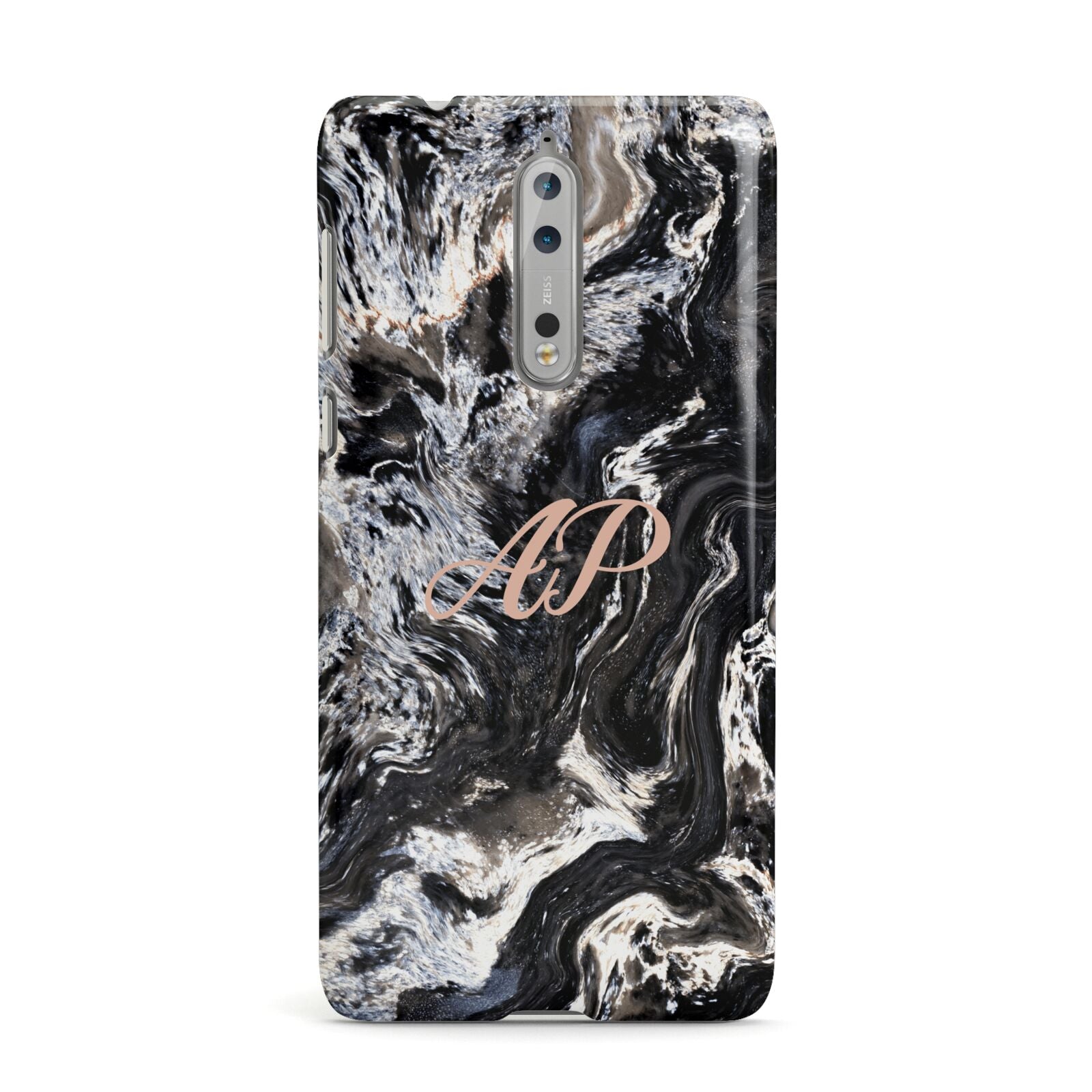 Custom Black Swirl Marble Nokia Case