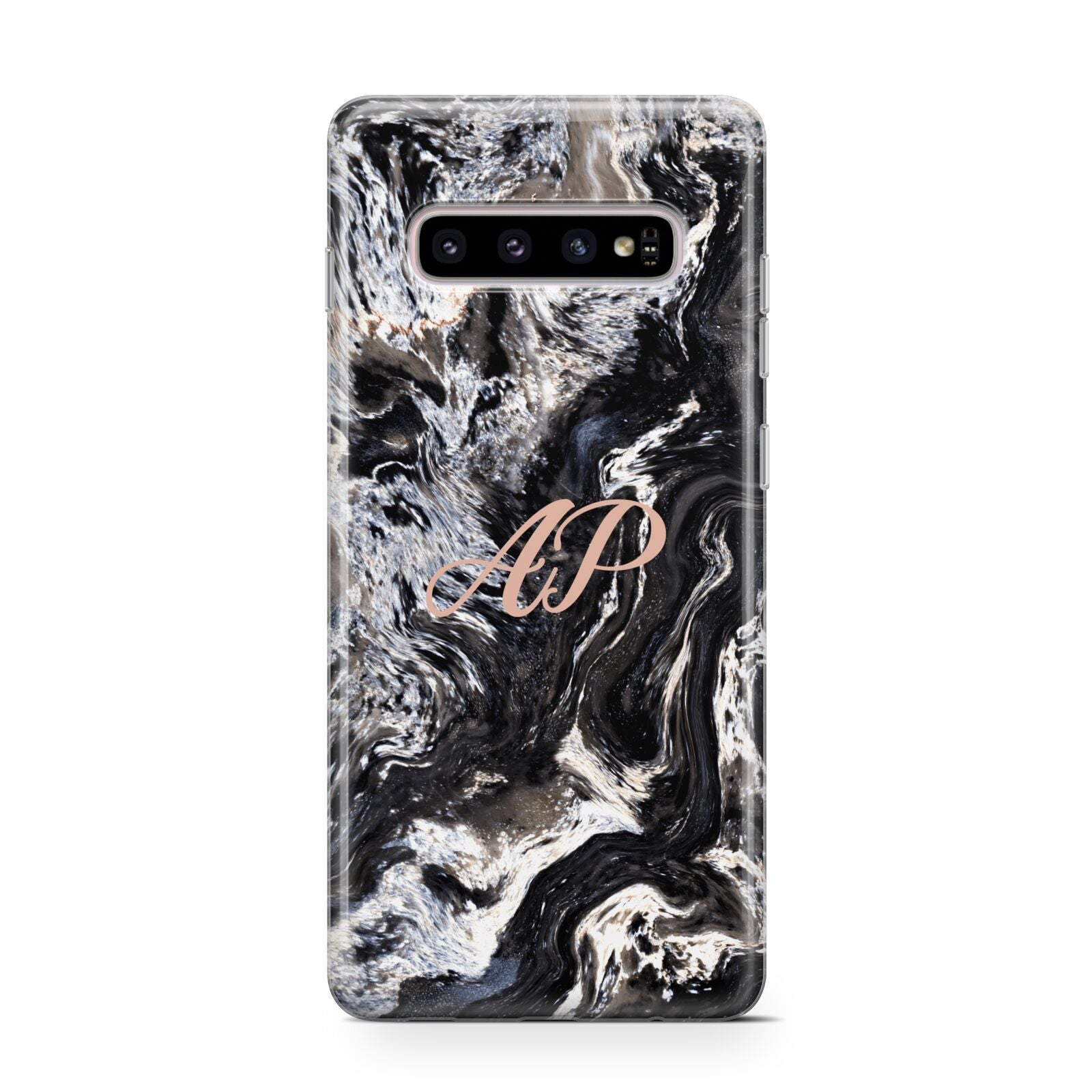 Custom Black Swirl Marble Protective Samsung Galaxy Case