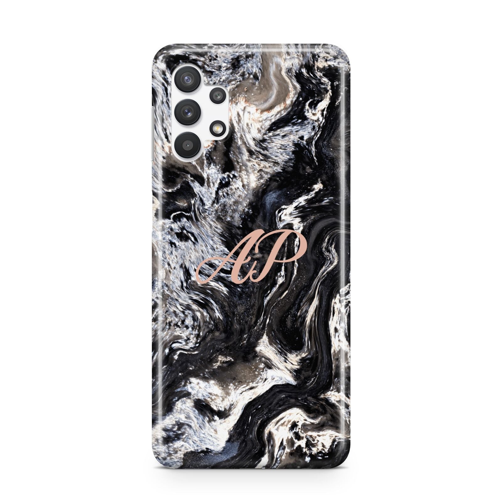 Custom Black Swirl Marble Samsung A32 5G Case