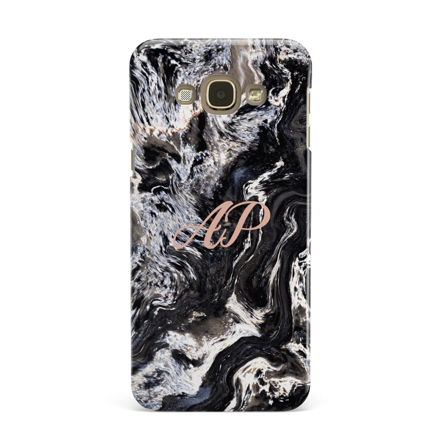 Custom Black Swirl Marble Samsung Galaxy A8 Case