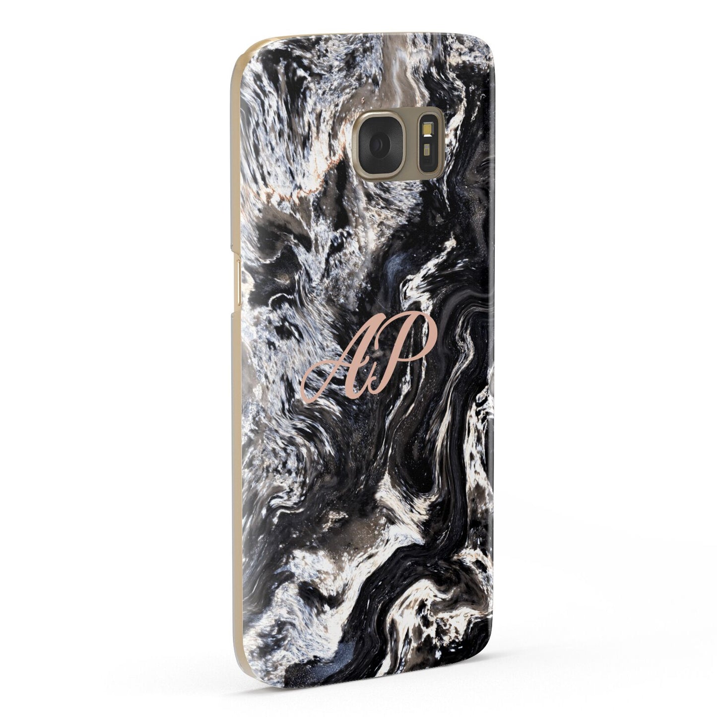 Custom Black Swirl Marble Samsung Galaxy Case Fourty Five Degrees