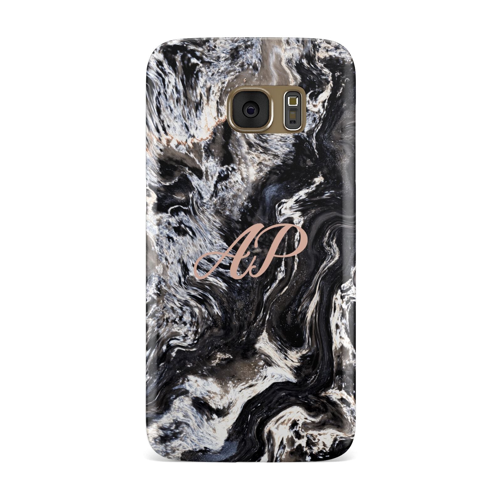 Custom Black Swirl Marble Samsung Galaxy Case