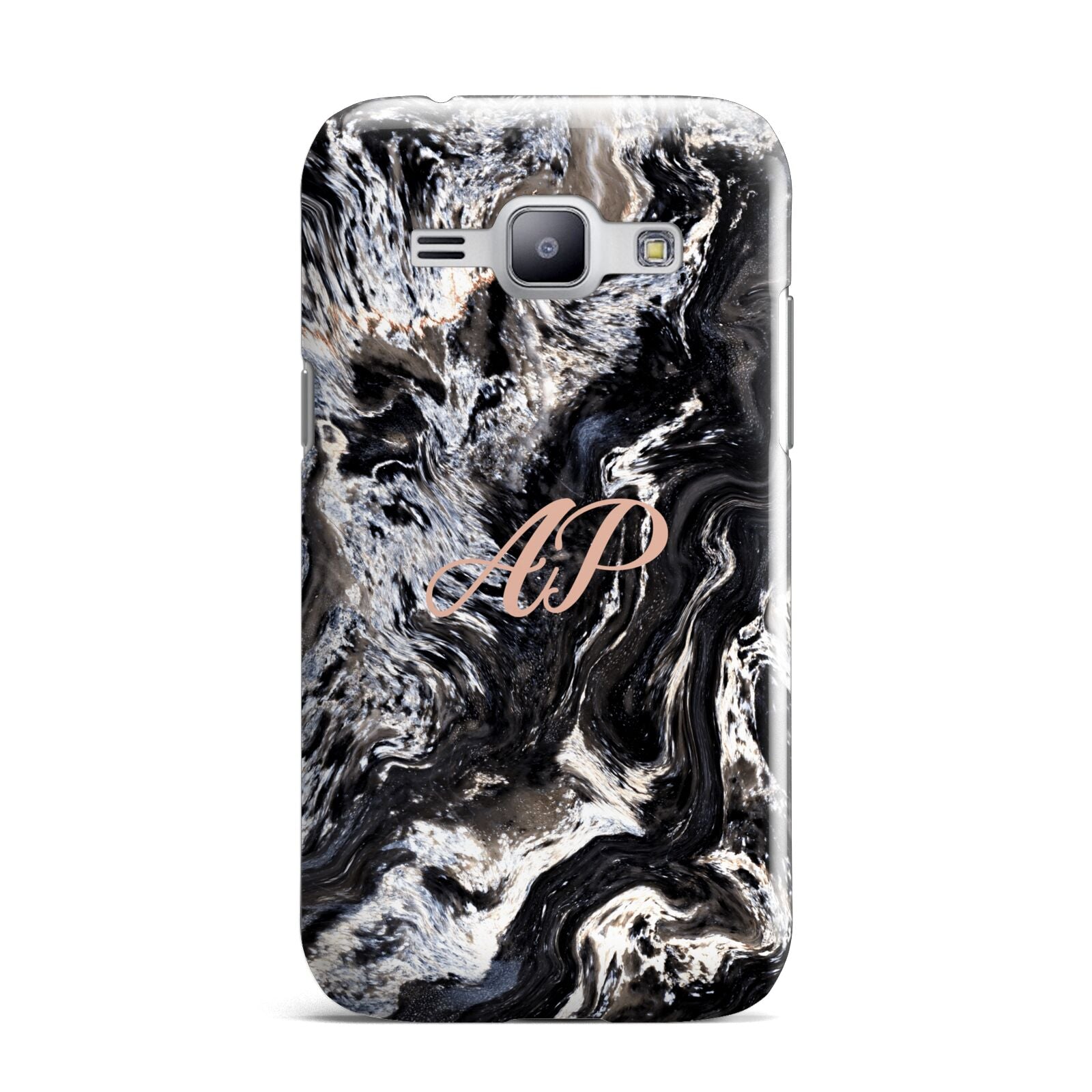 Custom Black Swirl Marble Samsung Galaxy J1 2015 Case