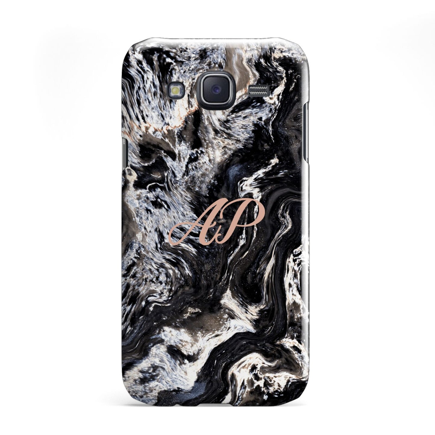 Custom Black Swirl Marble Samsung Galaxy J5 Case