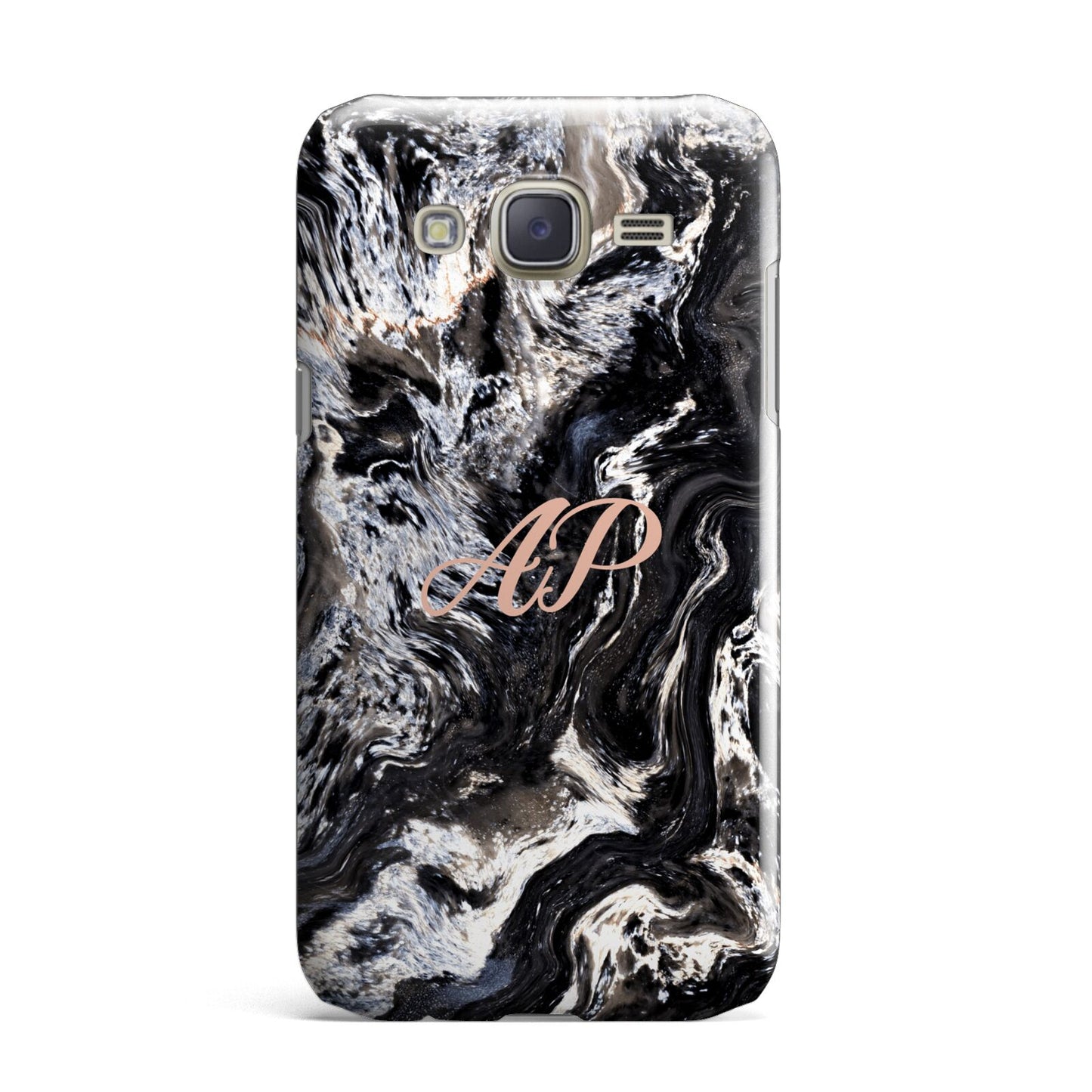 Custom Black Swirl Marble Samsung Galaxy J7 Case