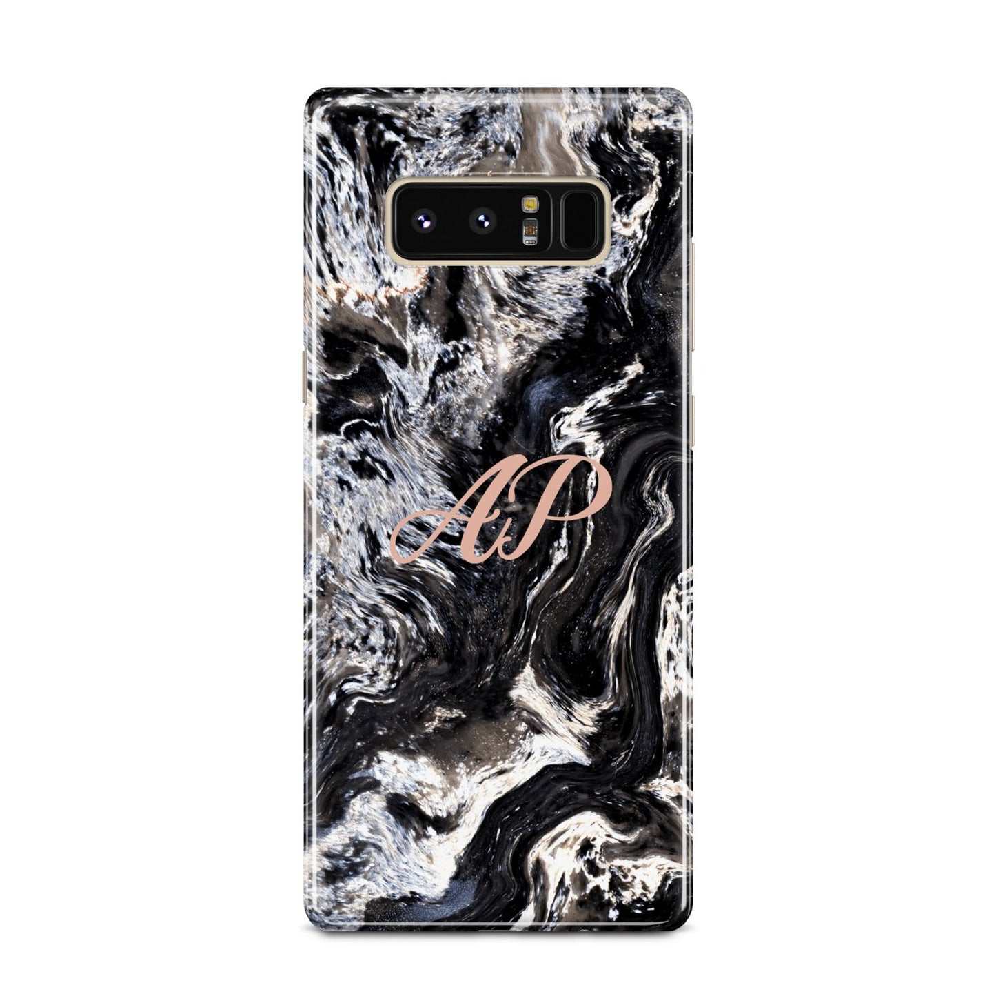 Custom Black Swirl Marble Samsung Galaxy Note 8 Case