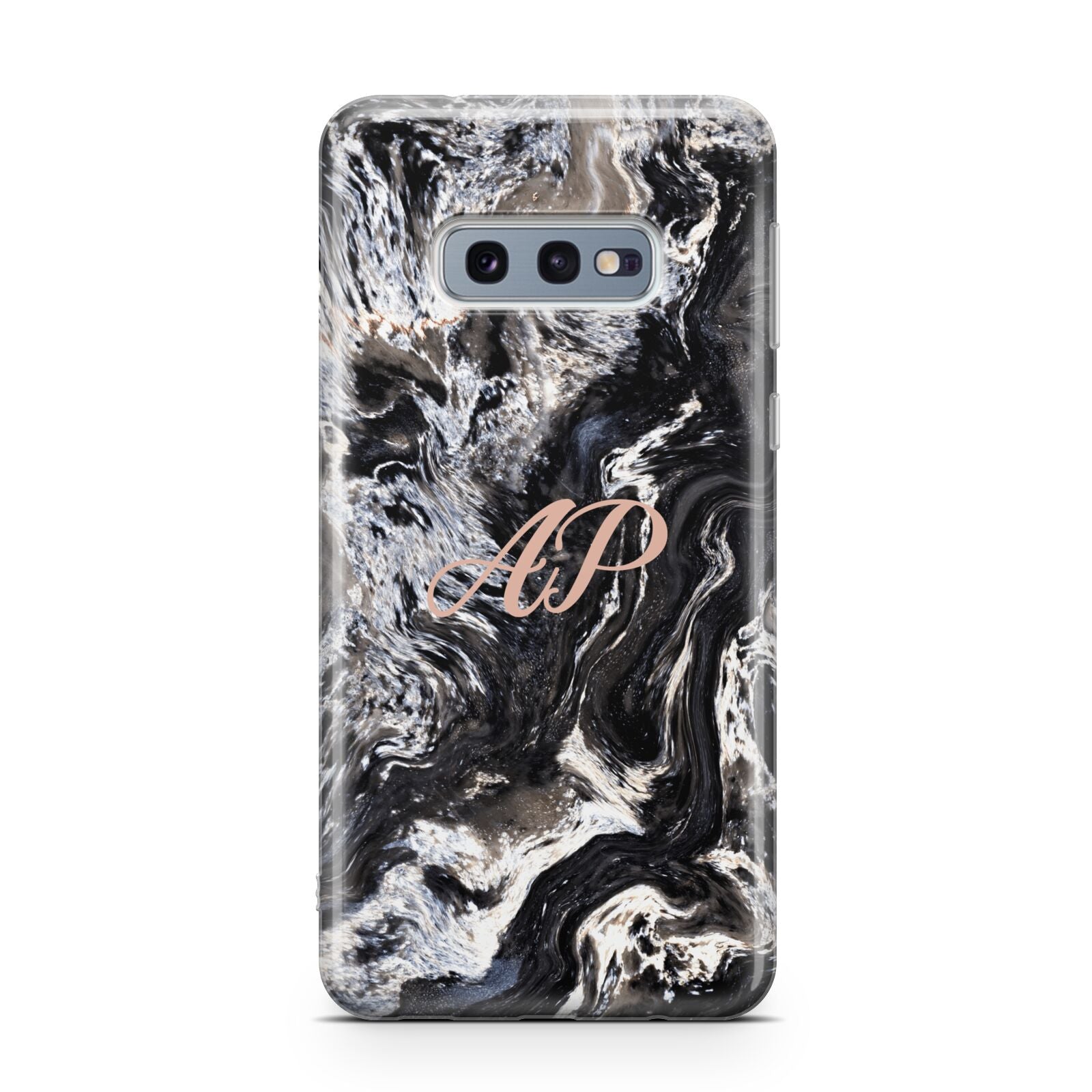 Custom Black Swirl Marble Samsung Galaxy S10E Case