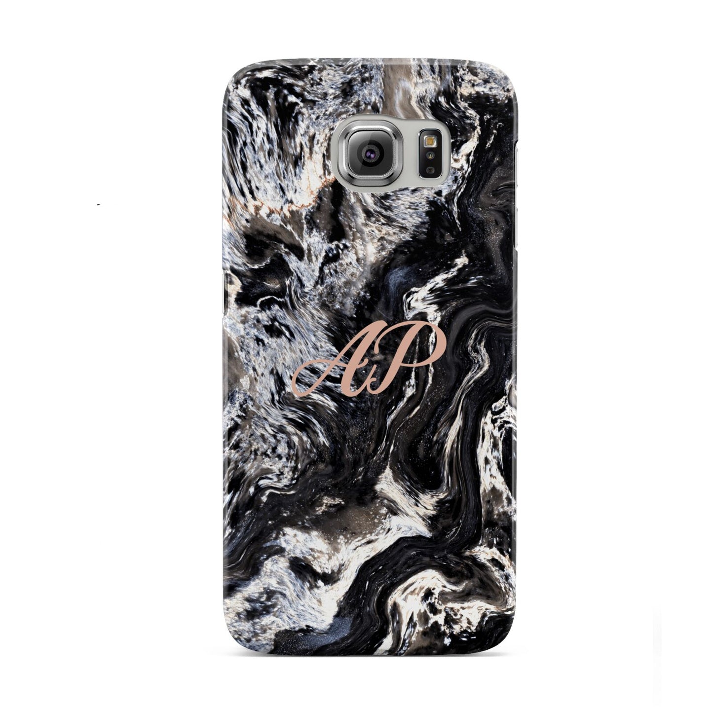 Custom Black Swirl Marble Samsung Galaxy S6 Case