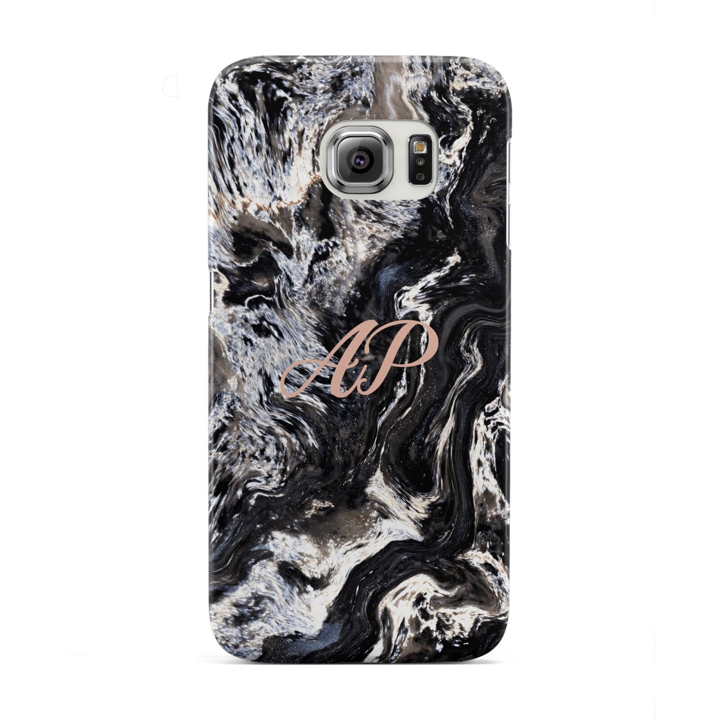 Custom Black Swirl Marble Samsung Galaxy S6 Edge Case