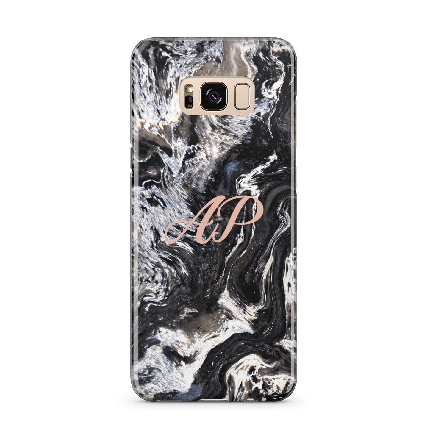 Custom Black Swirl Marble Samsung Galaxy S8 Plus Case