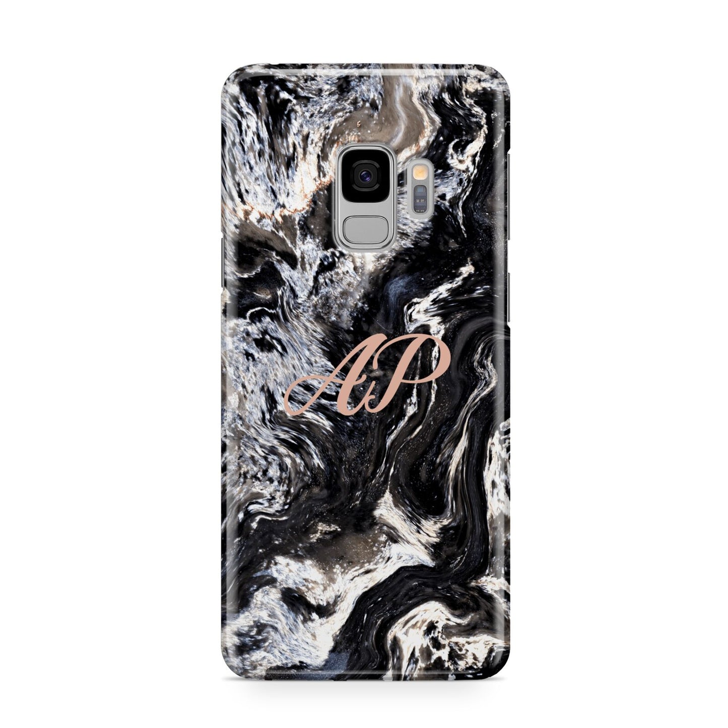 Custom Black Swirl Marble Samsung Galaxy S9 Case