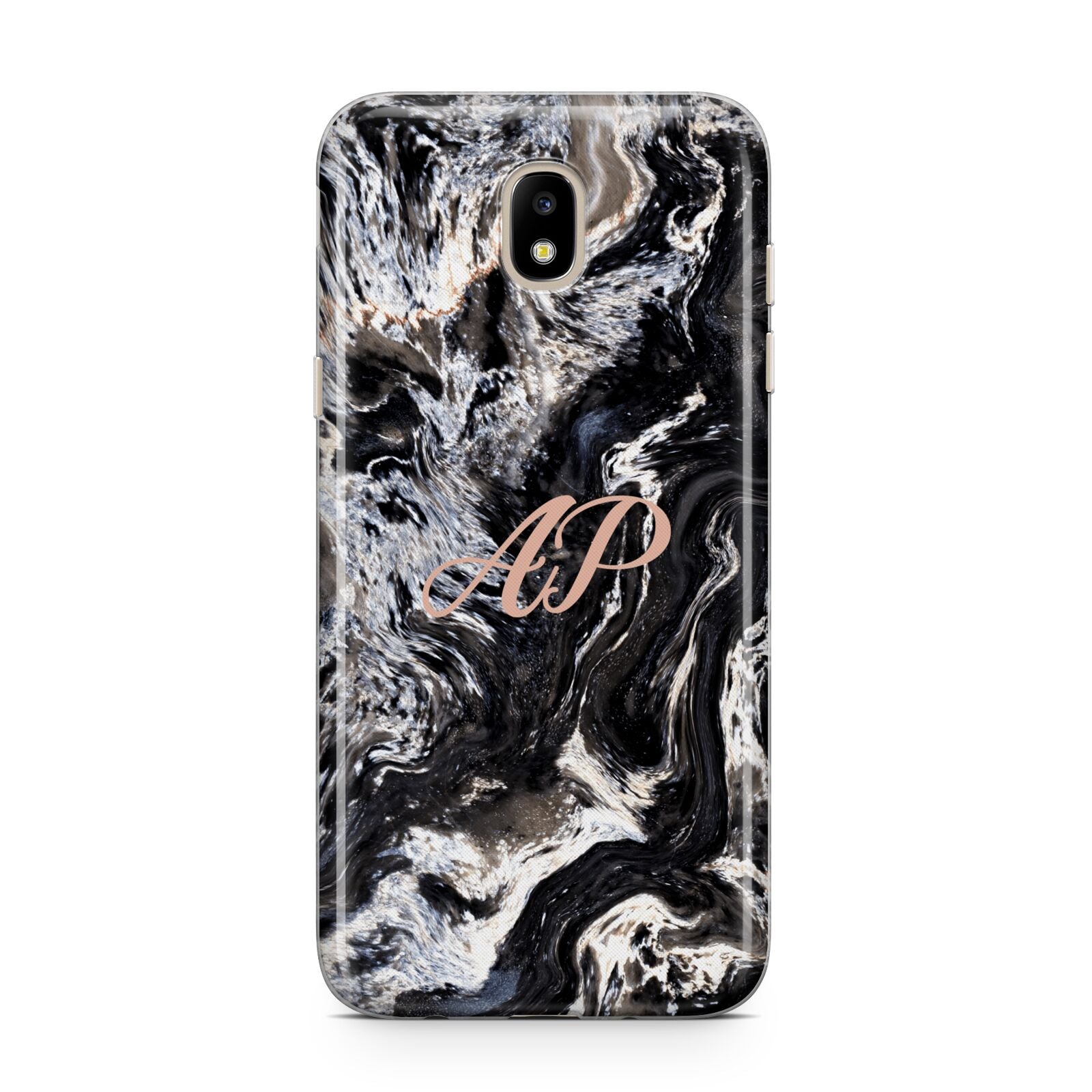 Custom Black Swirl Marble Samsung J5 2017 Case