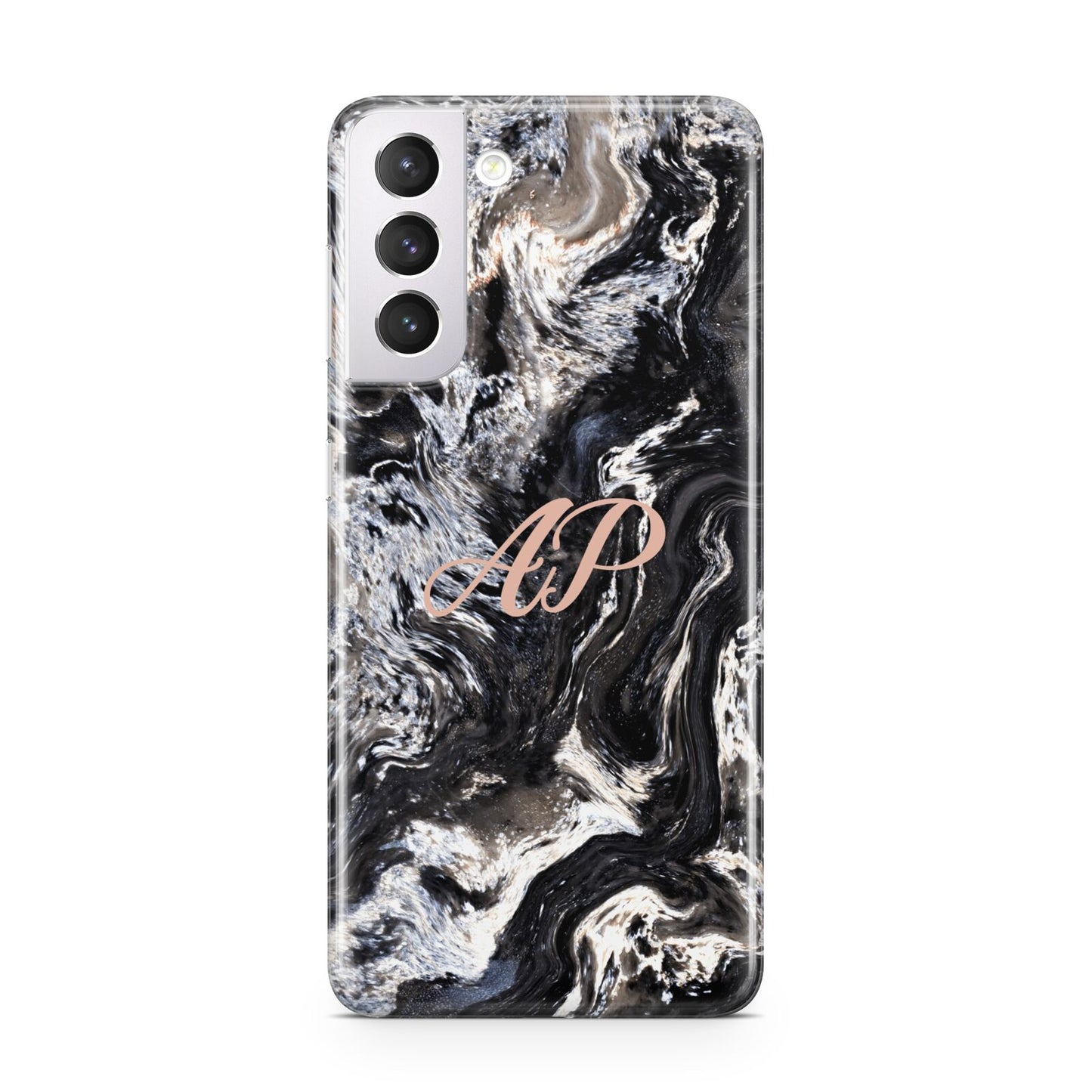 Custom Black Swirl Marble Samsung S21 Case