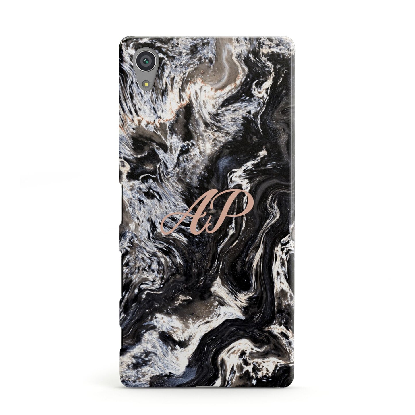 Custom Black Swirl Marble Sony Xperia Case