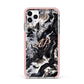 Custom Black Swirl Marble iPhone 11 Pro Max Impact Pink Edge Case
