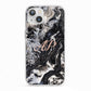 Custom Black Swirl Marble iPhone 13 TPU Impact Case with White Edges