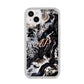 Custom Black Swirl Marble iPhone 14 Plus Clear Tough Case Starlight