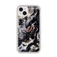 Custom Black Swirl Marble iPhone 14 Plus Glitter Tough Case Starlight
