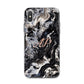 Custom Black Swirl Marble iPhone X Bumper Case on Silver iPhone Alternative Image 1