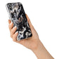 Custom Black Swirl Marble iPhone X Bumper Case on Silver iPhone Alternative Image 2