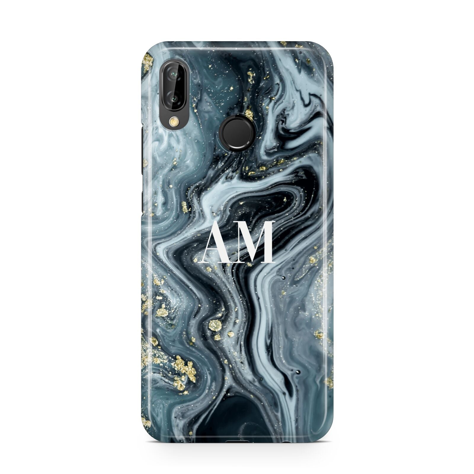 Custom Blue Swirl Marble Huawei P20 Lite Phone Case