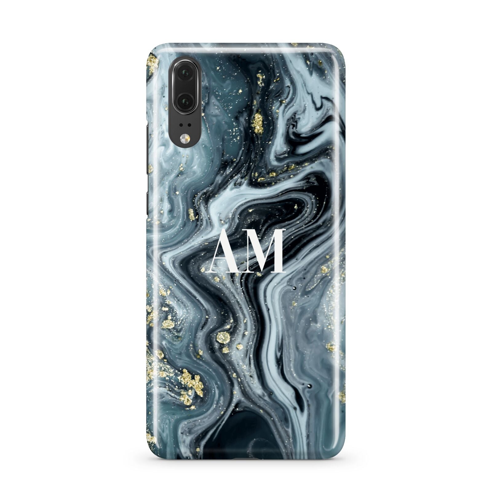 Custom Blue Swirl Marble Huawei P20 Phone Case