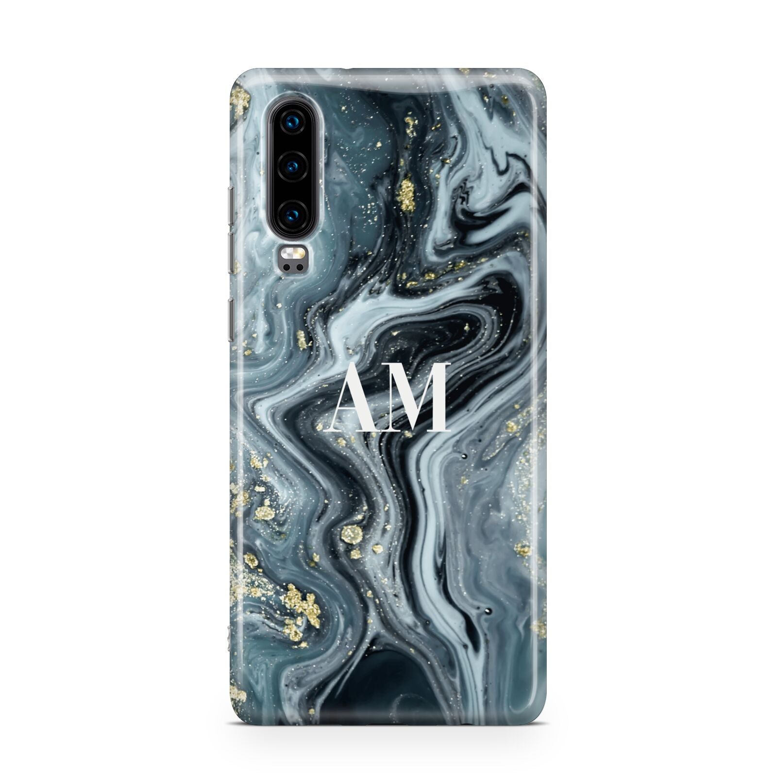 Custom Blue Swirl Marble Huawei P30 Phone Case