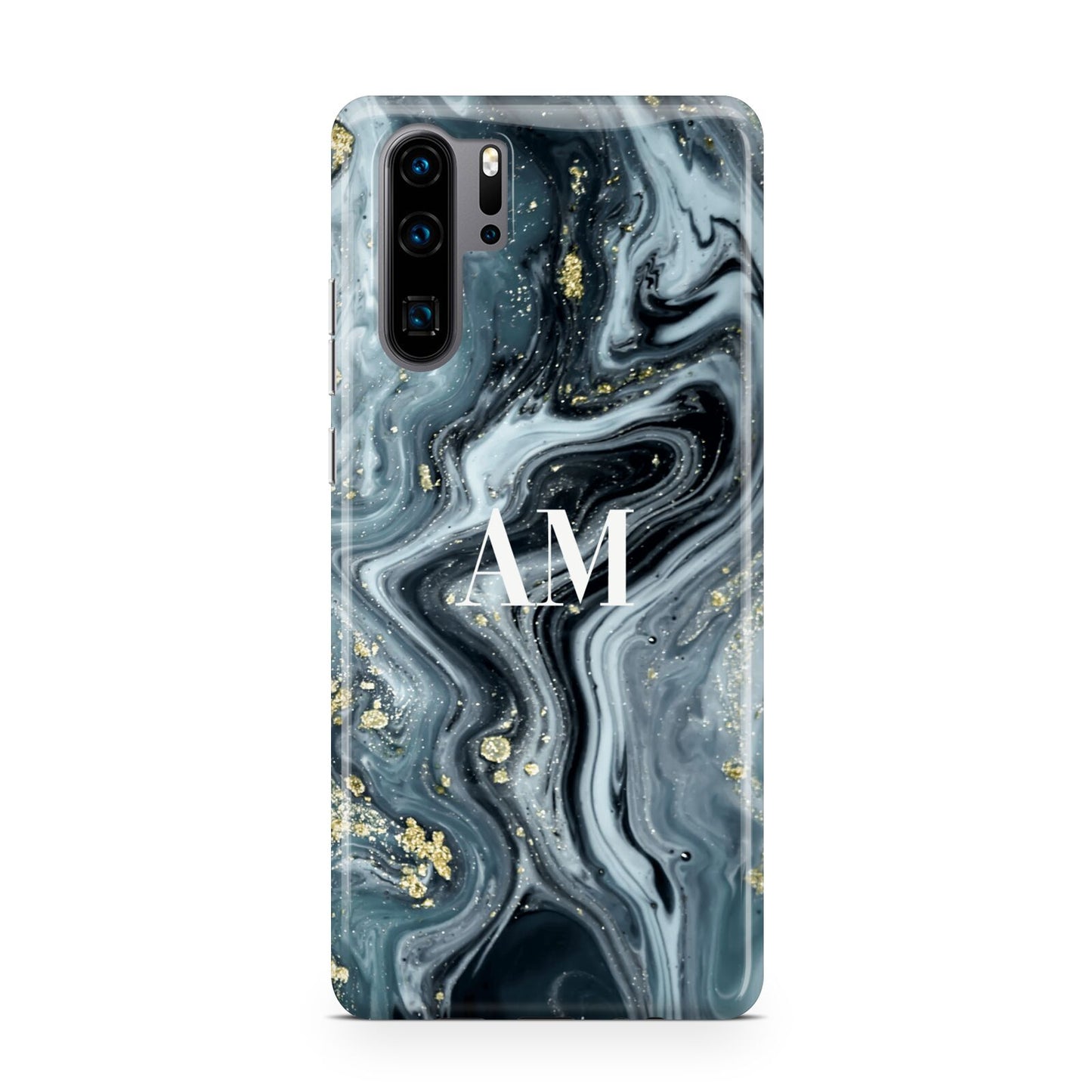 Custom Blue Swirl Marble Huawei P30 Pro Phone Case