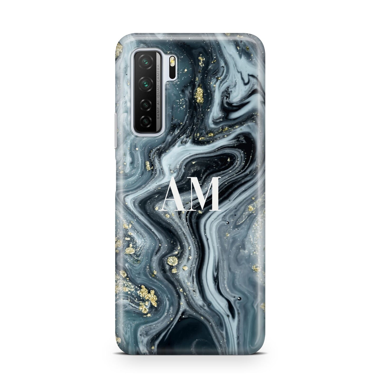 Custom Blue Swirl Marble Huawei P40 Lite 5G Phone Case