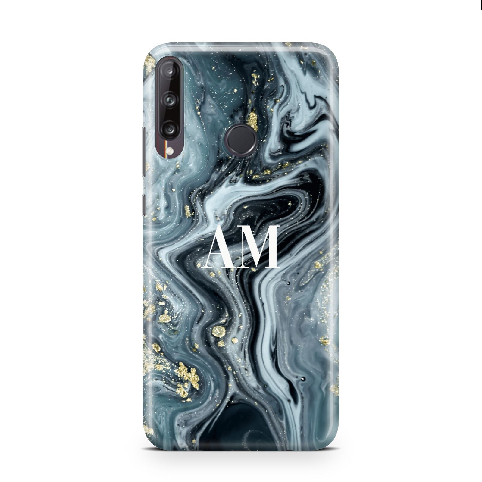 Custom Blue Swirl Marble Huawei P40 Lite E Phone Case