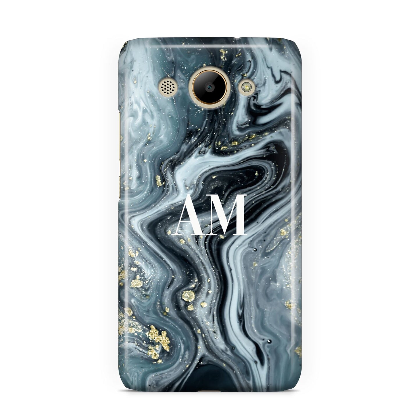 Custom Blue Swirl Marble Huawei Y3 2017