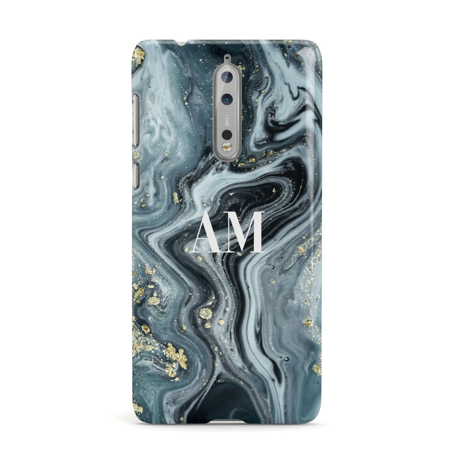 Custom Blue Swirl Marble Nokia Case