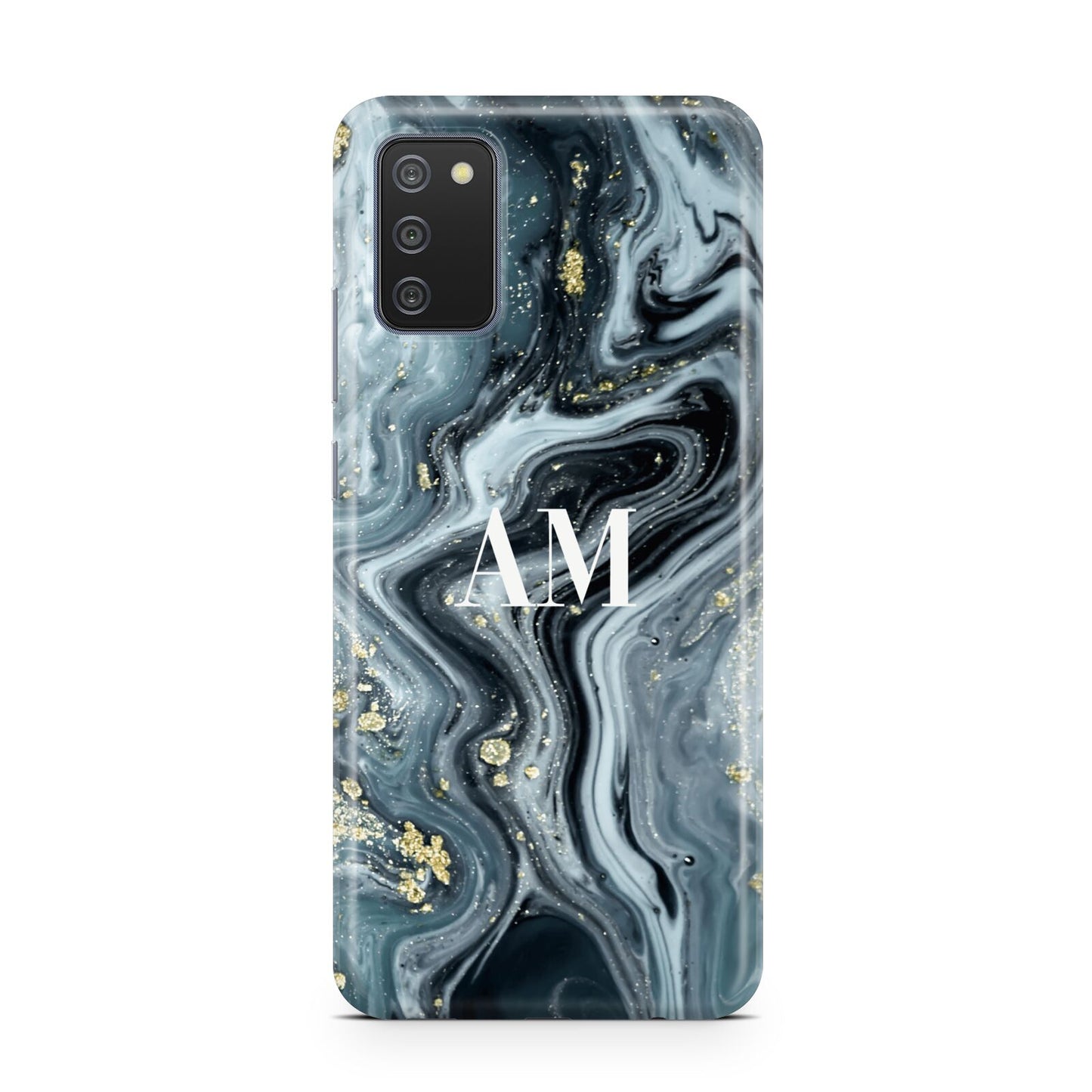 Custom Blue Swirl Marble Samsung A02s Case