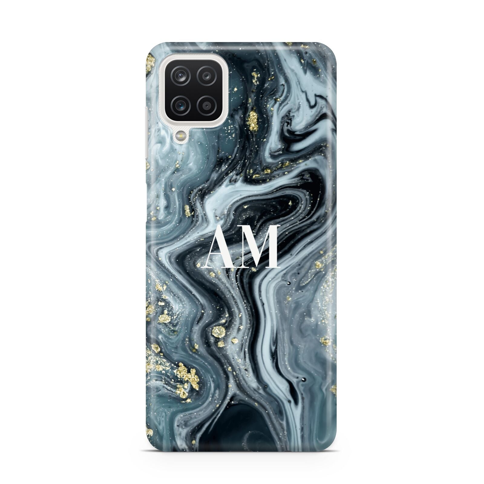 Custom Blue Swirl Marble Samsung A12 Case