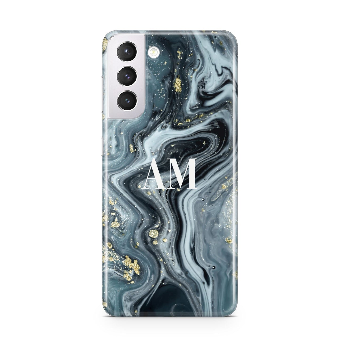 Custom Blue Swirl Marble Samsung S21 Case