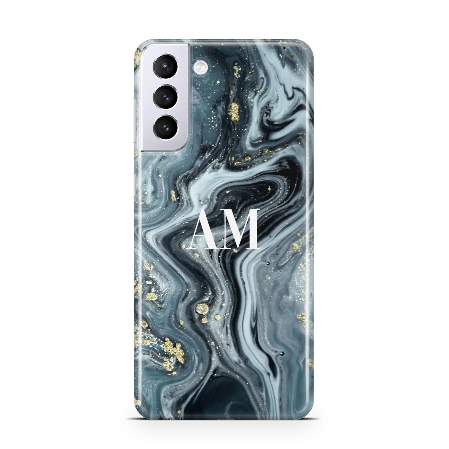 Custom Blue Swirl Marble Samsung S21 Plus Case