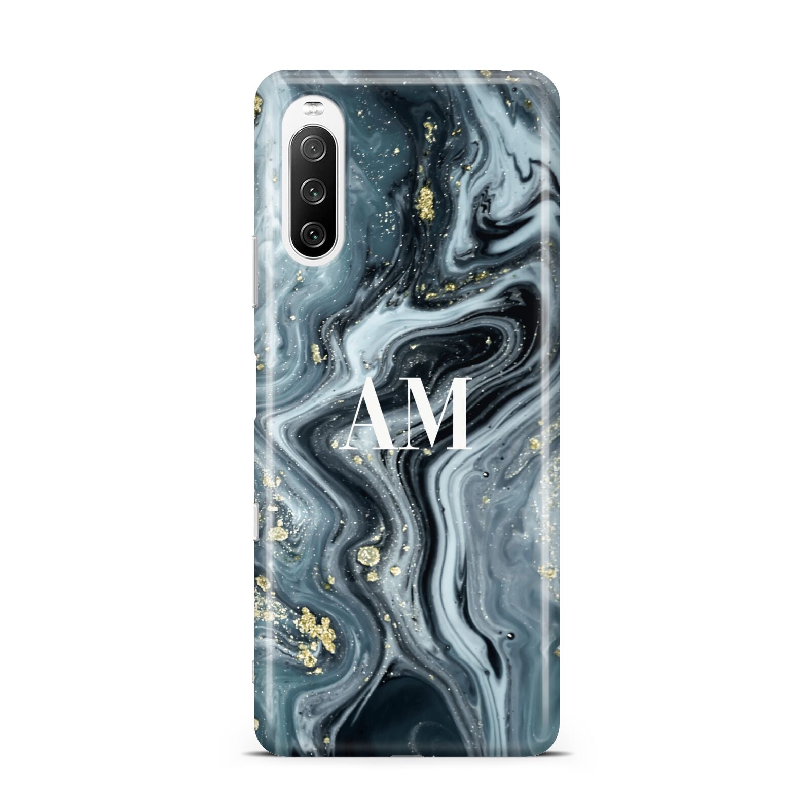 Custom Blue Swirl Marble Sony Xperia 10 III Case