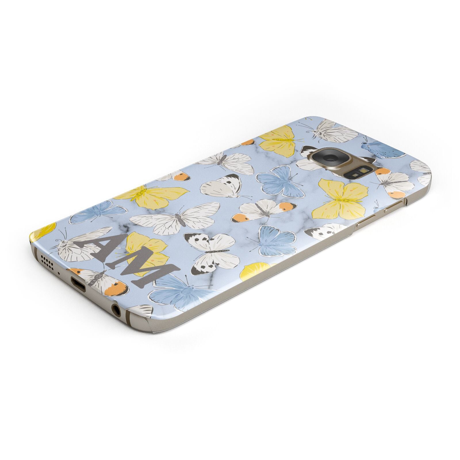 Custom Butterfly Protective Samsung Galaxy Case Angled Image