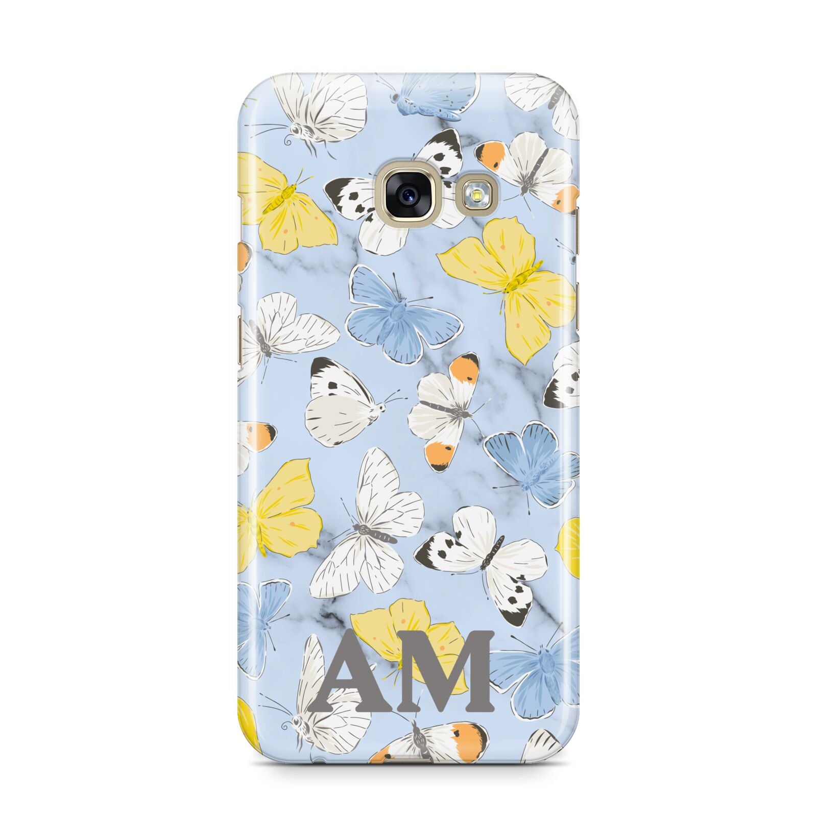 Custom Butterfly Samsung Galaxy A3 2017 Case on gold phone