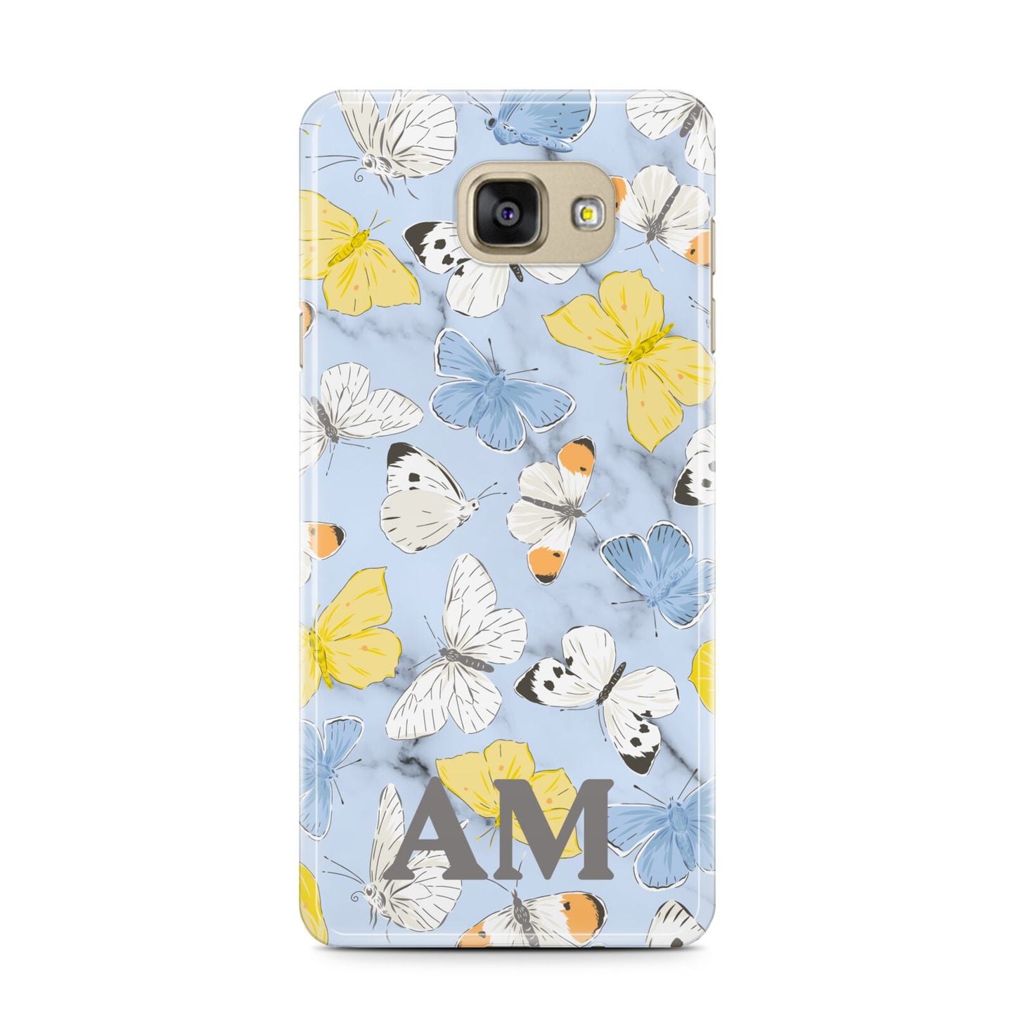 Custom Butterfly Samsung Galaxy A7 2016 Case on gold phone