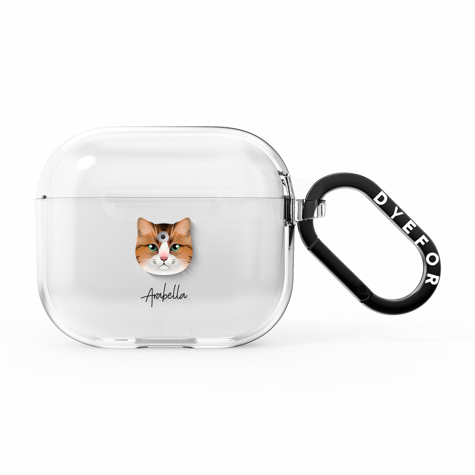 Custom Cat Illustration with Name AirPods Clear Case 3rd Gen