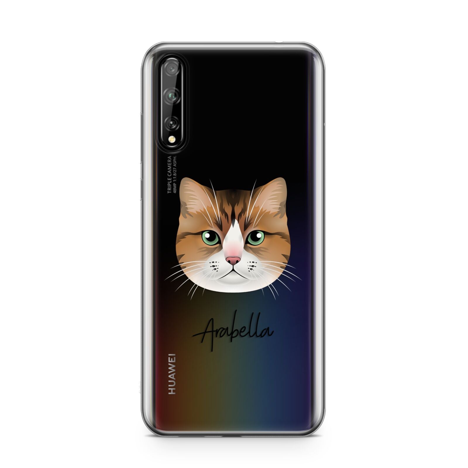 Custom Cat Illustration with Name Huawei Enjoy 10s Phone Case