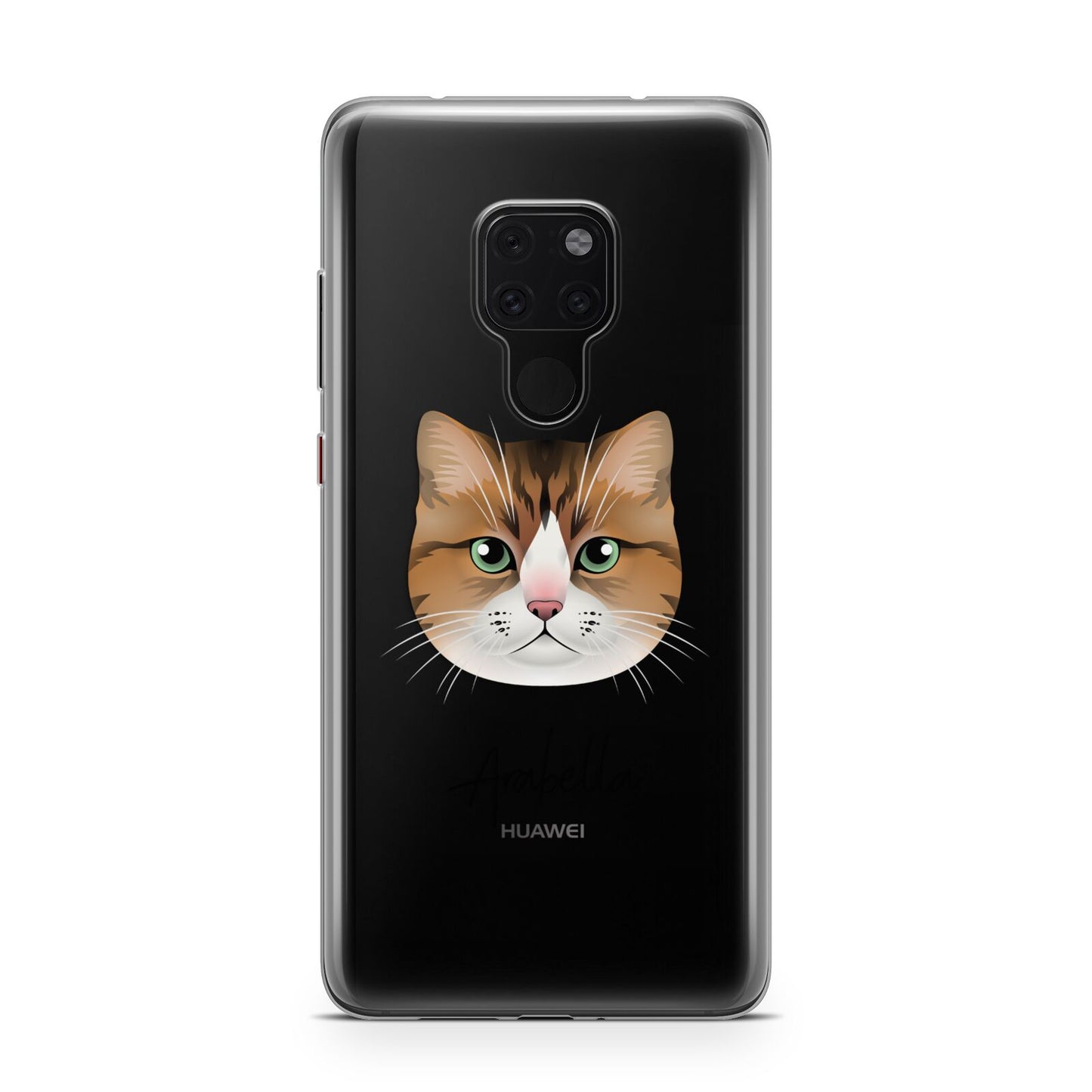 Custom Cat Illustration with Name Huawei Mate 20 Phone Case