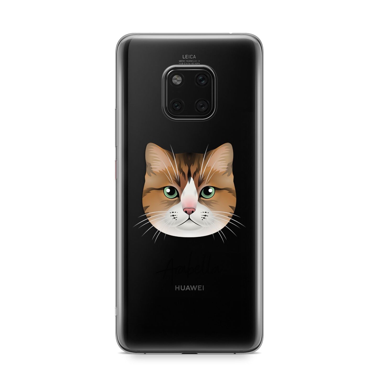 Custom Cat Illustration with Name Huawei Mate 20 Pro Phone Case